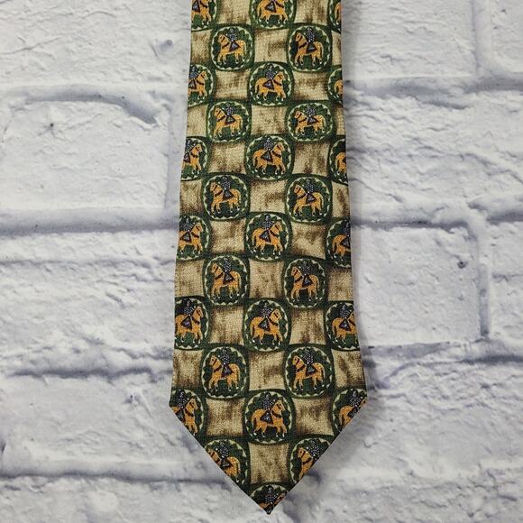 Dunhill Medieval Knight on Horse Medallion Silk Tie - Picture 12 of 14
